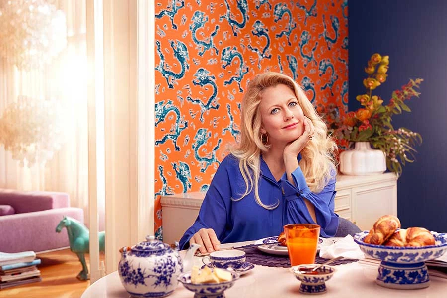 BARBARA Home Tapete China Drachen Orange Blau 527957 7 BARBARA Home Tapete China Drachen Orange Blau 527957 – Bild 5