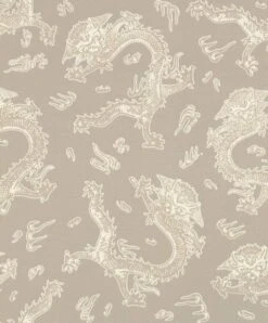BARBARA Home Tapete China Drachen Taupe Weiß 527933