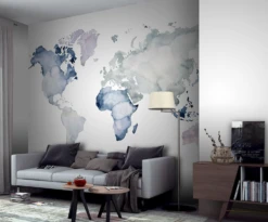 Fototapete Rasch Leo La Douce Kontinente Blau 100549