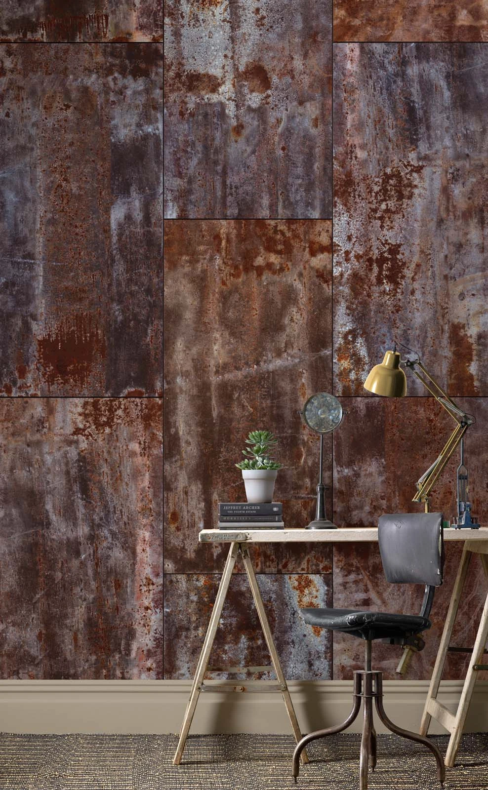 Rasch Fototapete Vlies 940909 Metall Platten Grau Braun 4 Rasch Fototapete Vlies 940909 Metall Platten Grau Braun – Bild 2