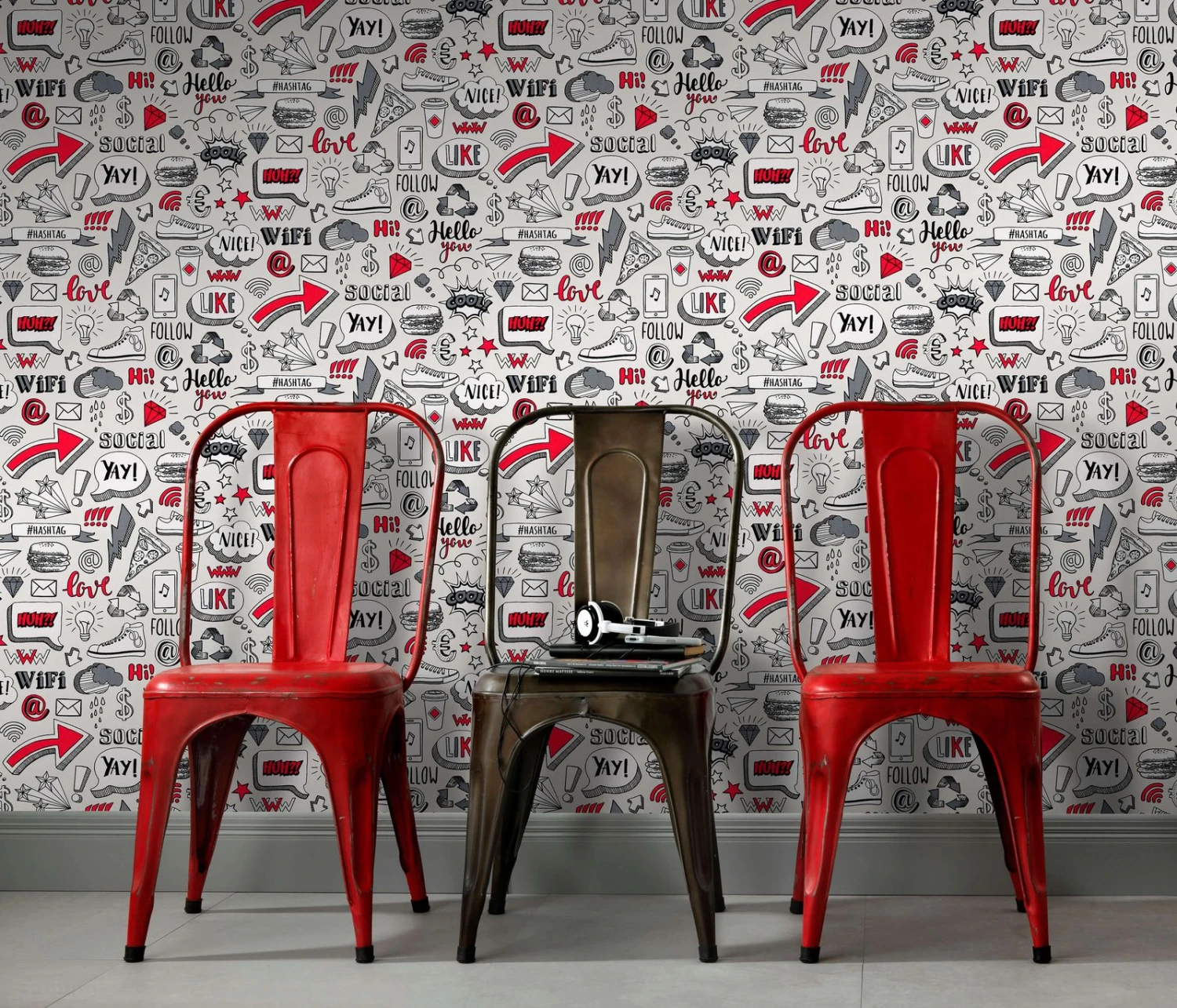 Kindertapete Sweet And Cool Grafik Komik Grau 10163-10 3 Kindertapete Sweet And Cool Grafik Komik Grau 10163-10