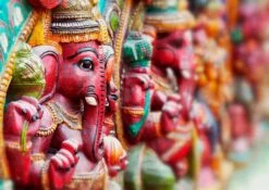 Fototapete Vlies Rasch 363487 Elefant Figur Pink Grün