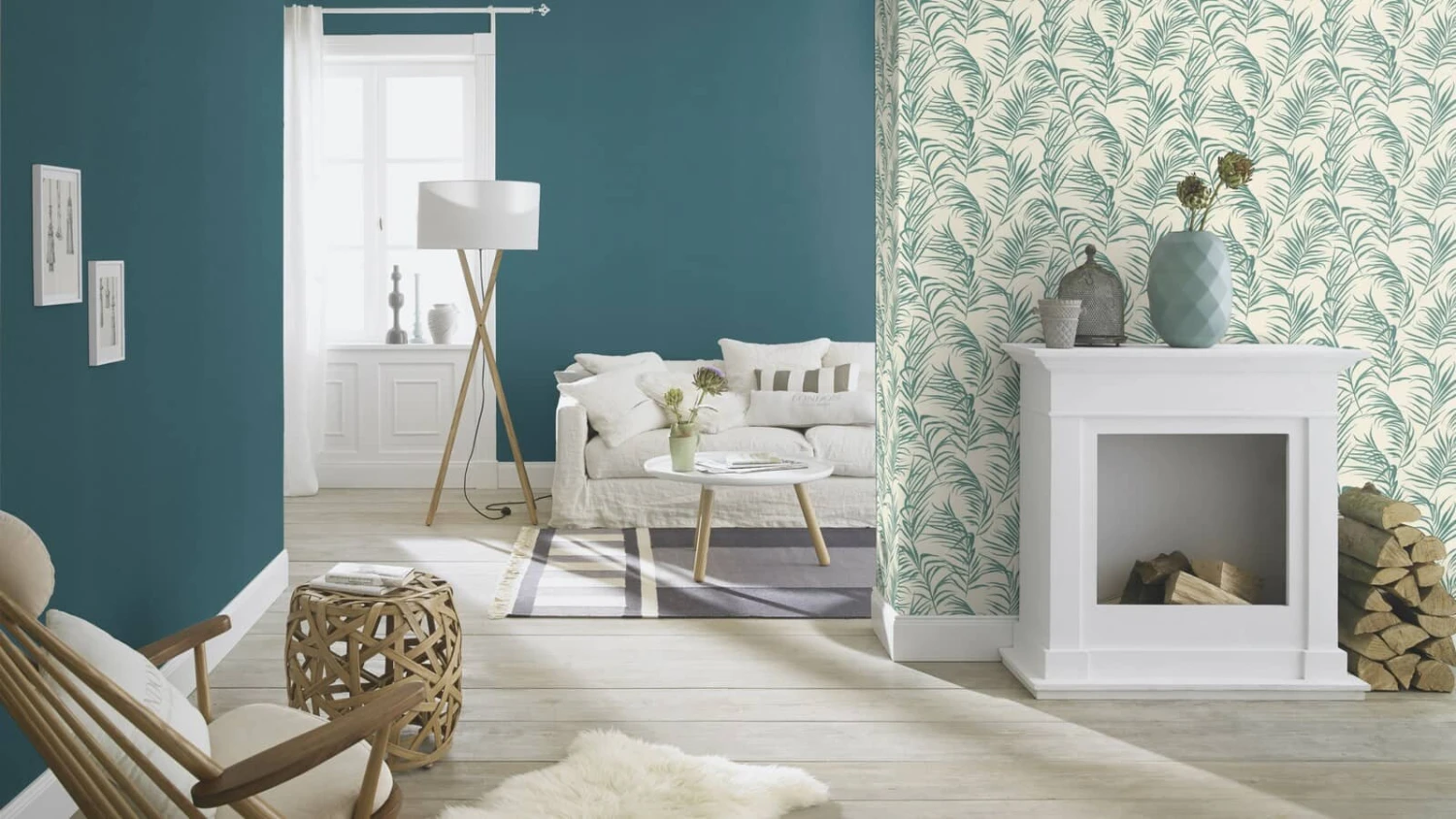 Tapete Barbara Home Collection Einfarbig Meliert Petrol 4 Tapete Barbara Home Collection Einfarbig Meliert Petrol – Bild 2