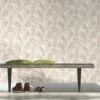 Tapete Barbara Home Collection Floral Blätter Weiß-Taupe