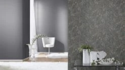 Tapete Barbara Home Collection Ranken Dunkelgrau-Gold