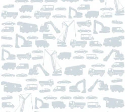 A.S. Creation Tapete Kinder Bagger Autos Trucks Weiß Grau 35815-2