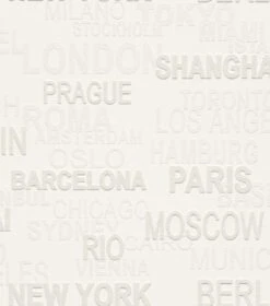 Vlies Tapete Überstreichbar Länder Schrift Rasch 341409