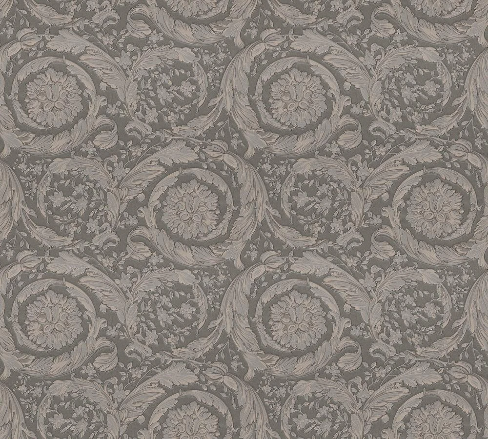 Versace Home Tapete Blumen Klassik Grau Glanz 93583-6 4 Versace Home Tapete Blumen Klassik Grau Glanz 93583-6 – Bild 2