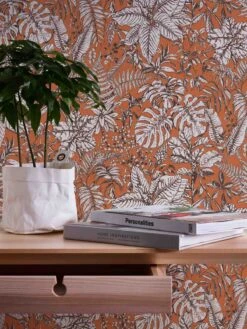A.S. Creation Tapete Vlies 37520-4 Dschungel Orange Weiß Braun -Tapetenqualität Tapete Vlies 37520 4 Dschungel orange weiss braun 63206018 6
