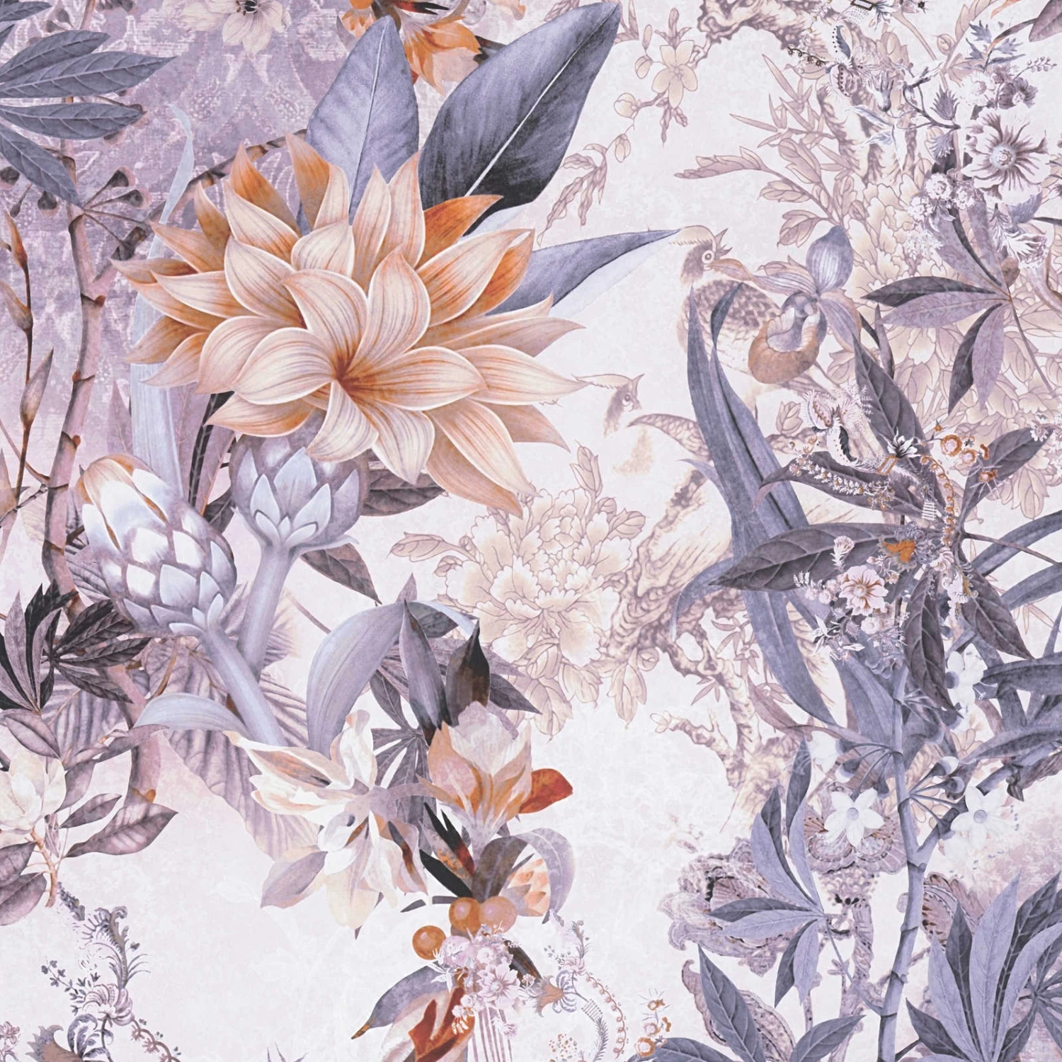 A.S. Creation Tapete Vlies Blumen Vintage Floral Weiß Bunt 38177-2 4 A.S. Creation Tapete Vlies Blumen Vintage Floral Weiß Bunt 38177-2 – Bild 2