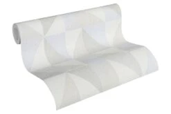 Tapetenqualität -Tapetenqualität Tapete Vlies Dreieck Grafik grau blau AS Creatio 1