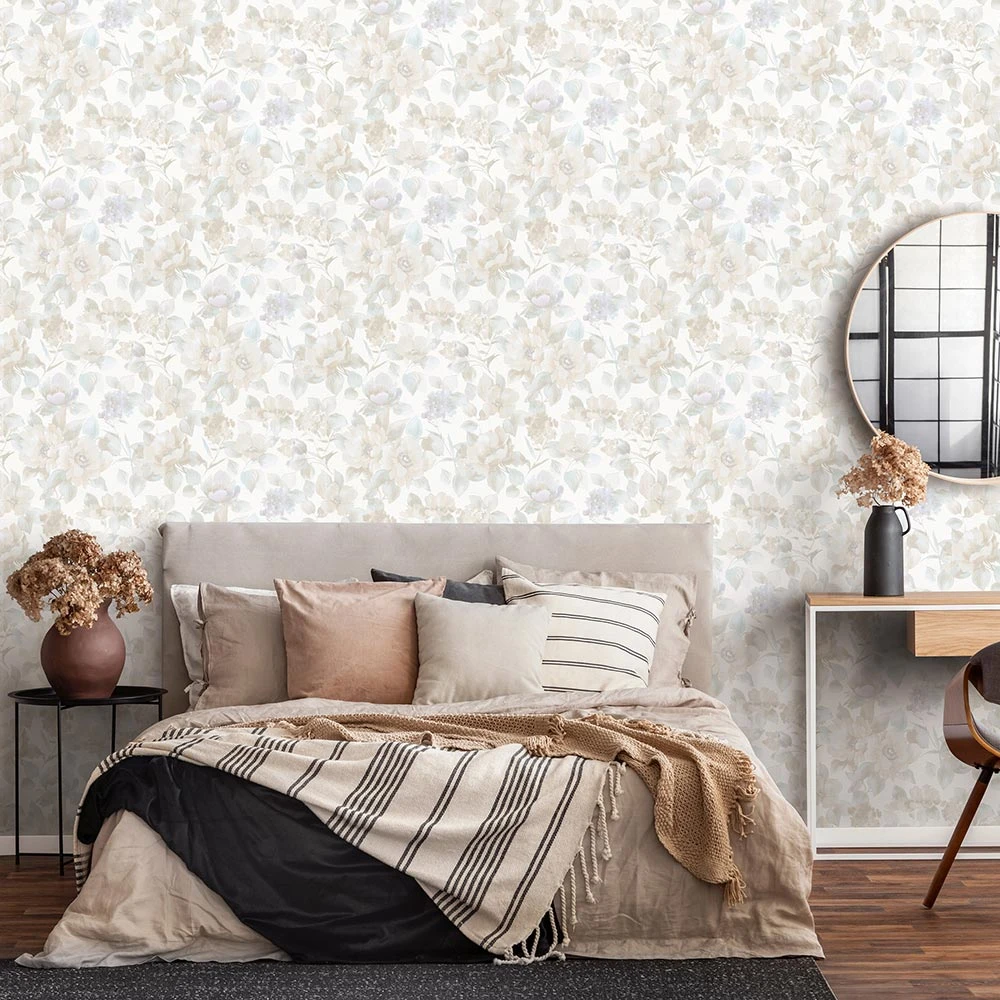 Tapete Vlies Floral Blumen Creme Beige Violet 10250-09 3 Tapete Vlies Floral Blumen Creme Beige Violet 10250-09