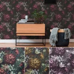 A.S. Creation Tapete Vlies Floral Blumenmuster Anthrazit