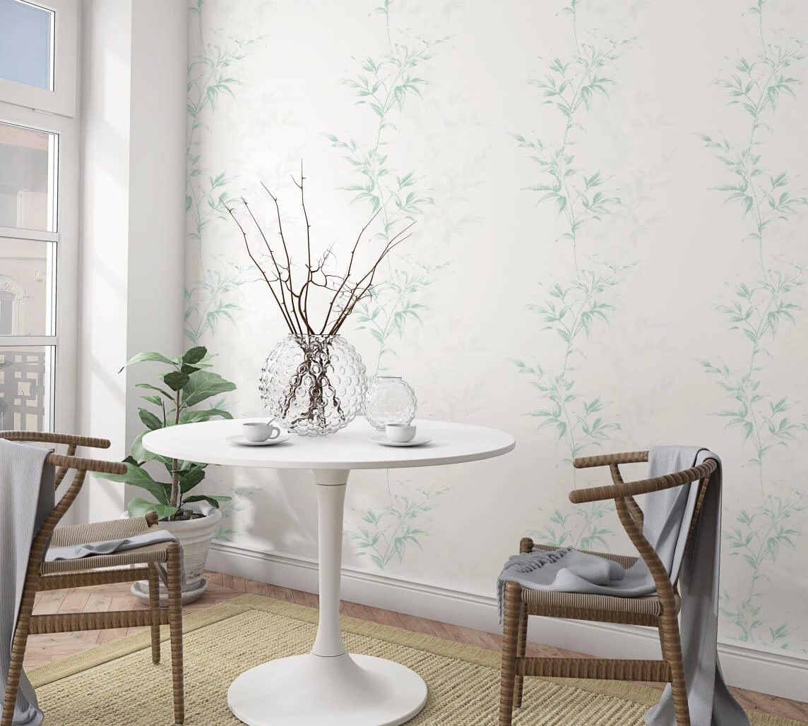 Tapete Vlies Floral Sträucher Weiss Grün Novamur 82222 6 Tapete Vlies Floral Sträucher Weiss Grün Novamur 82222 – Bild 4