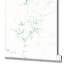 Tapete Vlies Floral Sträucher Weiss Grün Novamur 82222