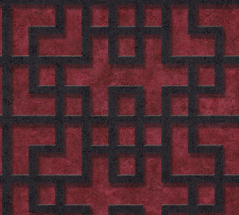 A.S. Creation Tapete Vlies Gittermuster Rot Schwarz Glanz 37465-2 4 A.S. Creation Tapete Vlies Gittermuster Rot Schwarz Glanz 37465-2 – Bild 2