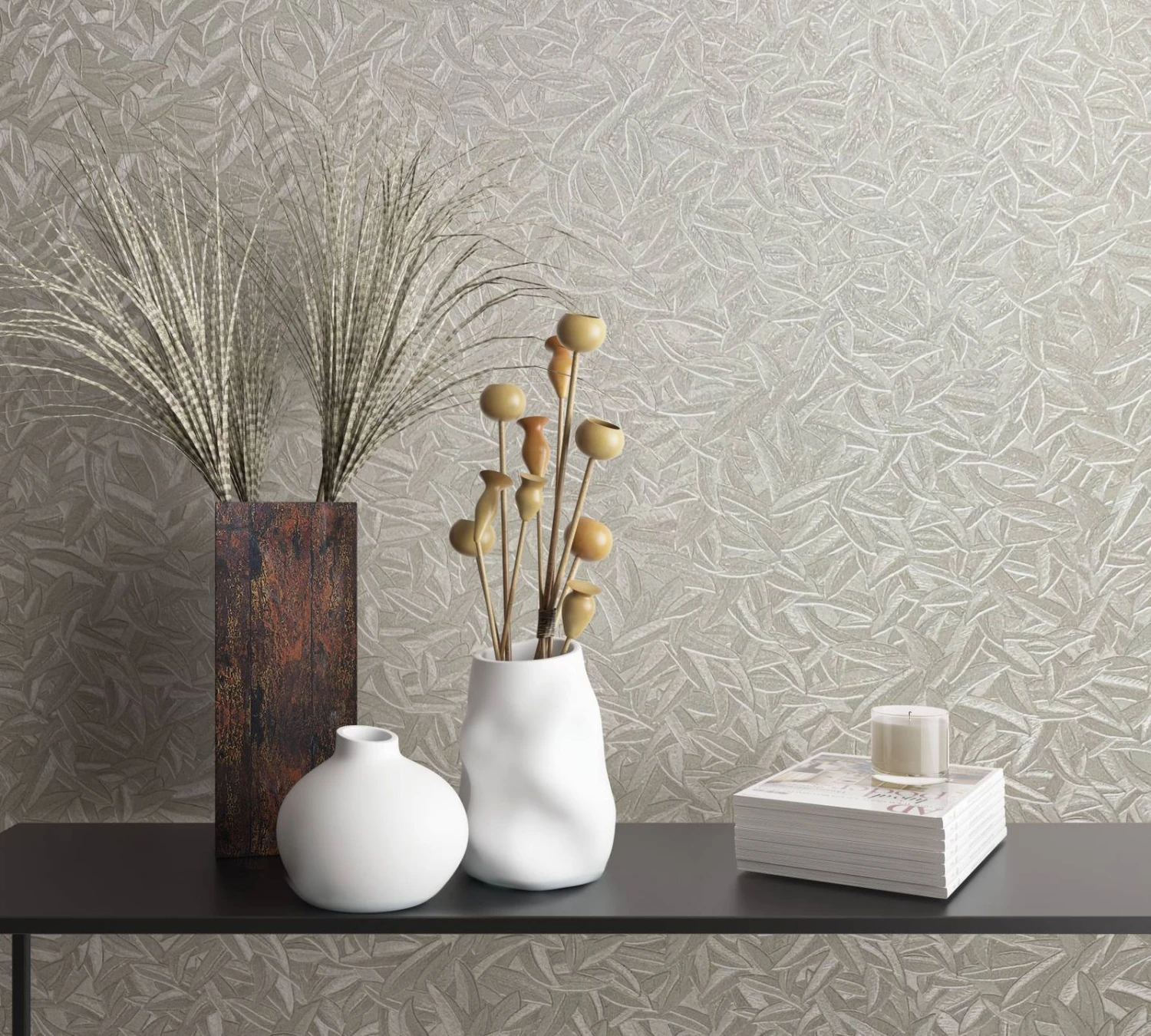 Tapete Vlies Glööckler Blätter Floral Weiss Beige 33412 3 Tapete Vlies Glööckler Blätter Floral Weiss Beige 33412