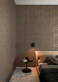 Tapete Vlies Kachel-Optik Braun Gold Marburg 31749 -Tapetenqualität Tapete Vlies Kachel Optik braun gold Metallic Marburg 63202925 1