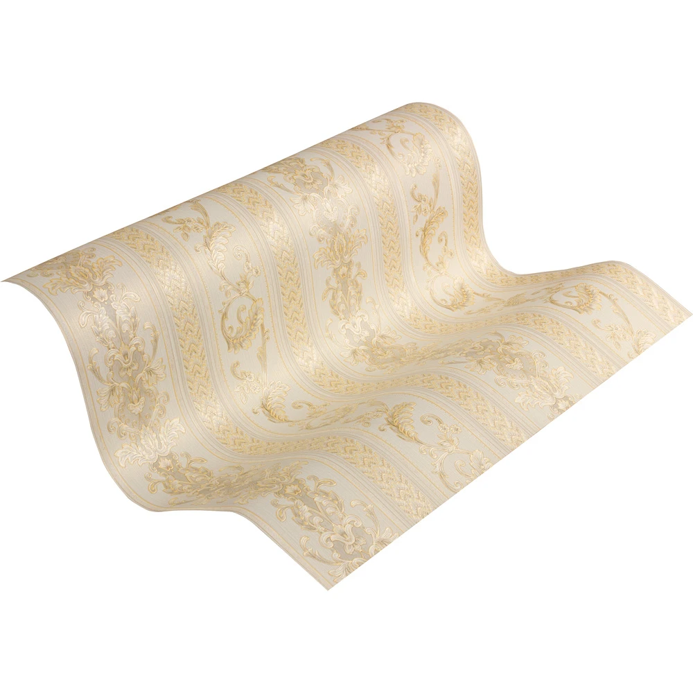 Tapete Vlies Ranken Streifen Gold Weiß Glanz 33547-3 4 Tapete Vlies Ranken Streifen Gold Weiß Glanz 33547-3 – Bild 2