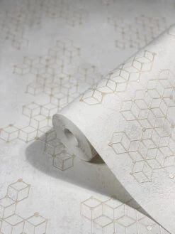 Tapete Vlies Würfel Putz Grau Gold Glanz Novamur 82243 -Tapetenqualität Tapete Vlies Wuerfel Putz grau gold Glanz Novamur 82243 63207562 2