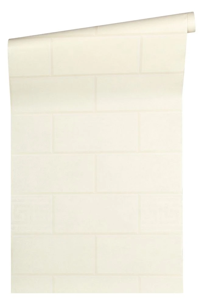 Versace Home Tapete 3D Fliesen Weiß Creme-grau 34322-2 4 Versace Home Tapete 3D Fliesen Weiß Creme-grau 34322-2 – Bild 2