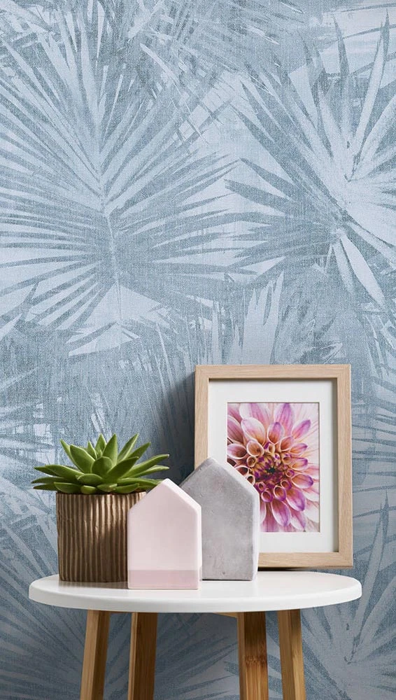 Vlies Tapete Palmenblatt Blau Hygge Livingwalls 36385-5 3 Vlies Tapete Palmenblatt Blau Hygge Livingwalls 36385-5