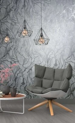 Vliestapete Marburg Grau Silber Linien Metallic 34254 -Tapetenqualität Vliestapete 34254 Linien Muster Grau Silber Marburg 63214686 2