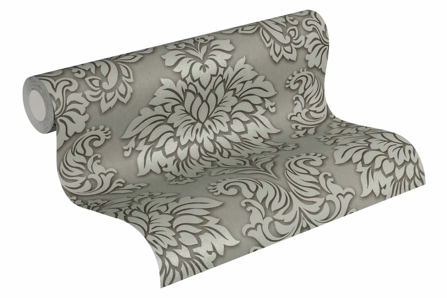 Vliestapete Barock Grüngrau Glitzer 36898-1 5 Vliestapete Barock Grüngrau Glitzer 36898-1 – Bild 3