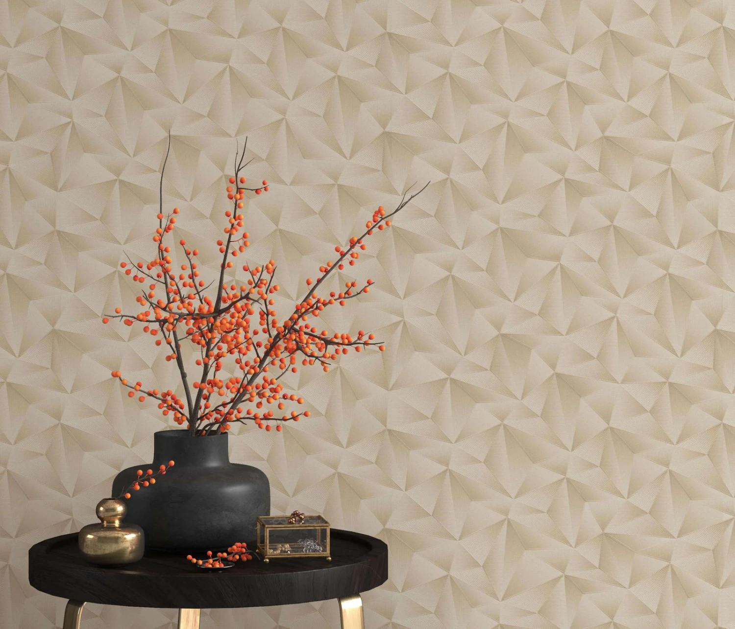 Vliestapete Dreiecke 3D Erismann 10106-02 Beige 3 Vliestapete Dreiecke 3D Erismann 10106-02 Beige