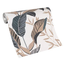 Vliestapete Elle Blattmuster Weiß Schwarz Gold 10332-15 -Tapetenqualität Vliestapete Elle Blaetter Weiss Schwarz Gold 10332 15 63216404 2