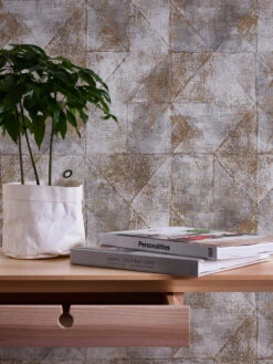 A.S. Creation Vliestapete Grafik Betonoptik Grau Gold Metallic 38976-4